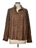 Potter's Pot 100% Polyester Animal Print Brown Long Sleeve Blouse Size L - photo 1