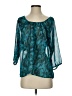 Express 100% Polyester Teal 3/4 Sleeve Blouse Size S - photo 1
