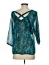 Express 100% Polyester Teal 3/4 Sleeve Blouse Size S - photo 2