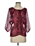 Express 100% Polyester Burgundy 3/4 Sleeve Blouse Size S - photo 1
