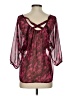Express 100% Polyester Burgundy 3/4 Sleeve Blouse Size S - photo 2