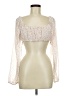 Timing 100% Polyester Ivory Pink Long Sleeve Blouse Size M - photo 1