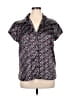 Cato Purple Black Short Sleeve Blouse Size XL - photo 1