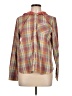 Made With Love Plaid Brown Pink Long Sleeve Blouse Size L - photo 1