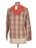 Made With Love Plaid Brown Pink Long Sleeve Blouse Size L - photo 2