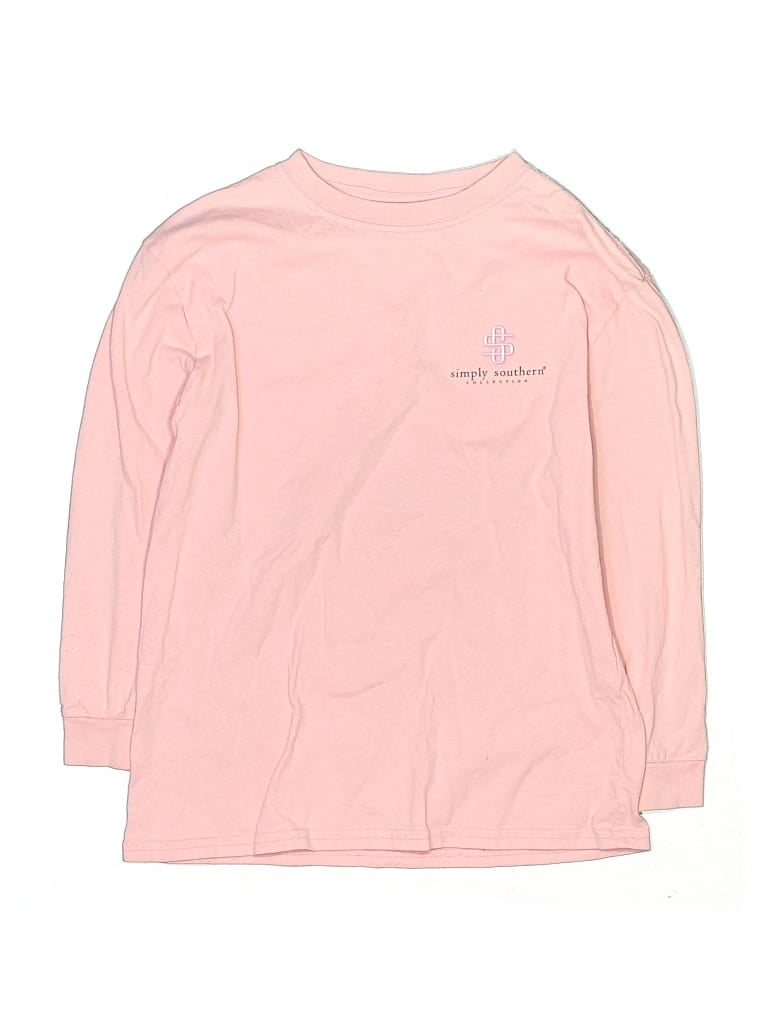 Pre-owned Simply Southern Kids' Long Sleeve T-shirt In Pink