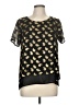 MICHAEL Michael Kors 100% Polyester Gold Short Sleeve Blouse Size M - photo 1