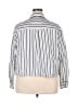 Old Navy 100% Cotton Stripes Silver Ivory 3/4 Sleeve Button-Down Shirt Size XXL - photo 2