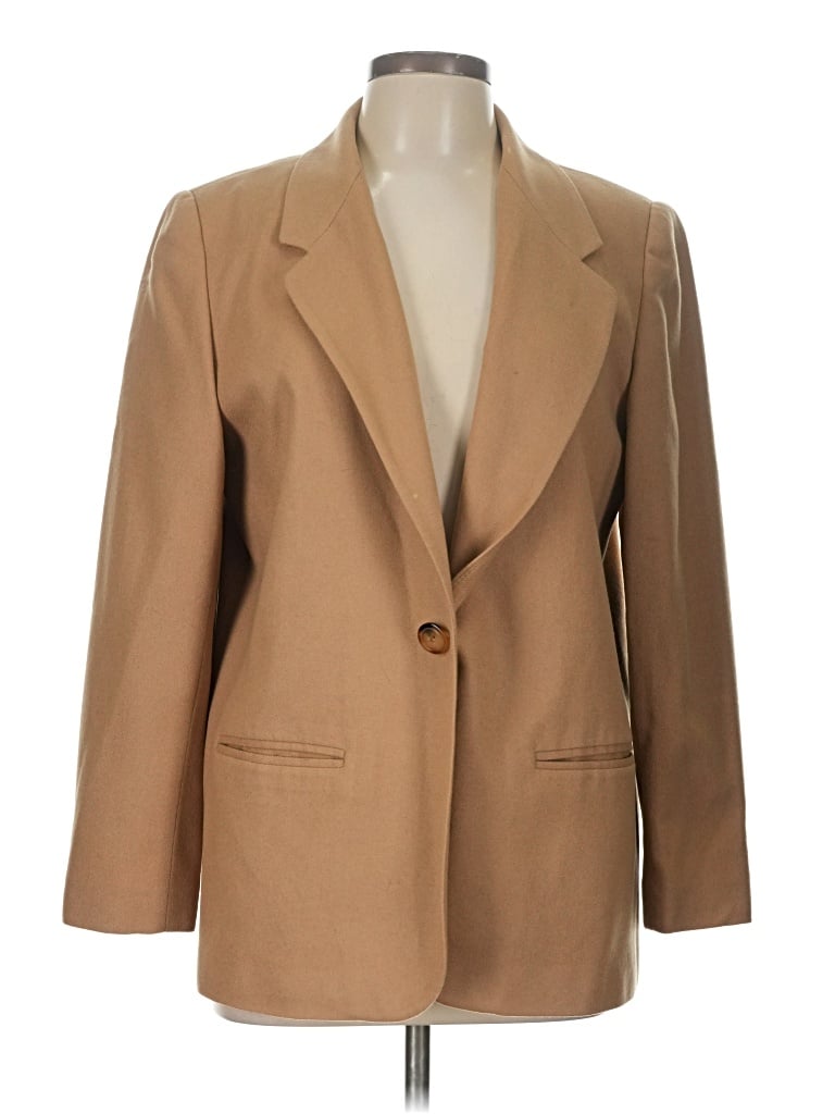 Pre-owned Sag Harbor Wool Blazer Jacket In Brown