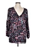 Thalia Sodi 100% Polyester Black Pink 3/4 Sleeve Blouse Size L - photo 1