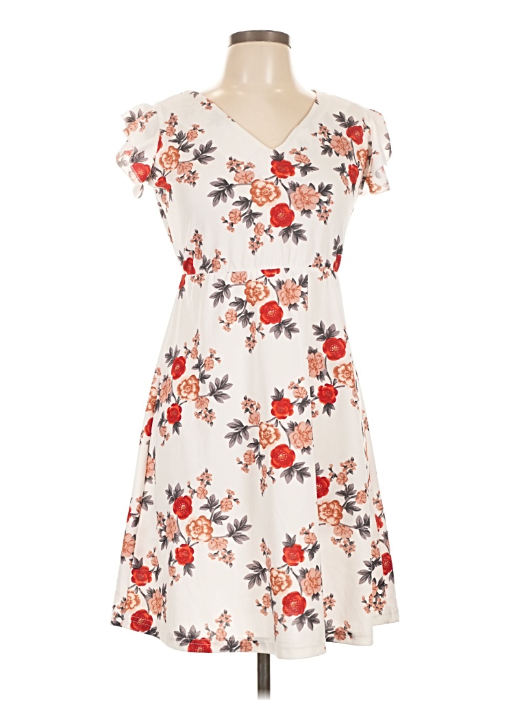 Pre-owned Assorted Brands Casual Dress In White