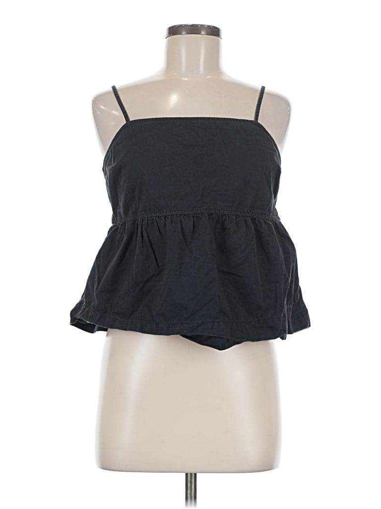 Pre-owned Free Assembly Sleeveless Top Black Halter Neckline Tops