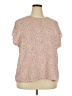 Halogen 100% Polyester Tan Short Sleeve Blouse Size 2X - photo 1