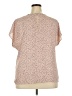 Halogen 100% Polyester Tan Short Sleeve Blouse Size 2X - photo 2