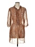 Unbranded Animal Print Brown 3/4 Sleeve Blouse Size M (estimated) - photo 1