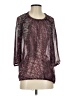 Faded Glory 100% Polyester Burgundy 3/4 Sleeve Blouse Size S - photo 1