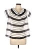 W by Worth Silver Short Sleeve Blouse Size L - photo 1