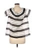 W by Worth Silver Short Sleeve Blouse Size L - photo 2