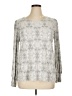 Rose + Olive Silver Long Sleeve Blouse Size XL - photo 1