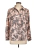 Notations Animal Print Tan Long Sleeve Blouse Size L - photo 1