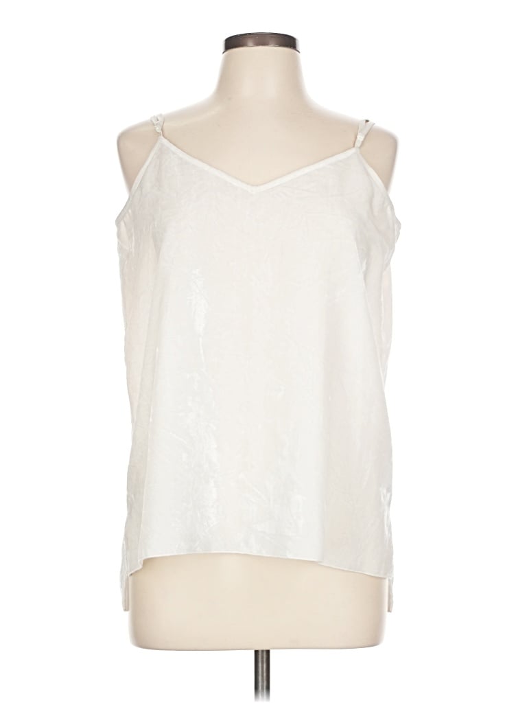 Pre-owned Atm Anthony Thomas Melillo Tank Top Ivory Cold Shoulder Neckline Tops In White