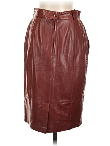 Escada by Margaretha Ley Faux Leather Skirt (view 2)