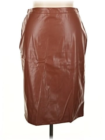 Kate Kasin Faux Leather Skirt (view 1)