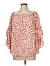 Assorted Brands 100% Polyester Orange 3/4 Sleeve Blouse Size M - photo 1