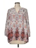 Lila Rose 100% Polyester Paisley Gray 3/4 Sleeve Blouse Size M - photo 1
