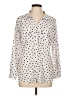 Adrienne Vittadini Polka Dots Ivory Long Sleeve Blouse Size L - photo 1