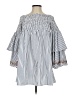 Aqua 100% Polyester Floral Stripes Blue Casual Dress Size S - photo 1
