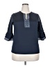 Unbranded Blue 3/4 Sleeve Blouse Size 2X - photo 1
