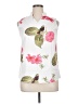 Unbranded 100% Polyester Floral White Short Sleeve Blouse Size L - photo 1