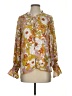 Unbranded Floral Yellow Green 3/4 Sleeve Blouse Size S - photo 1