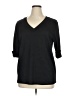 Unbranded 100% Polyester Black 3/4 Sleeve Top Size 1X - photo 1