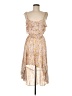 Assorted Brands 100% Rayon Paisley Tan Cocktail Dress Size 6 - photo 1