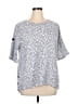 Creation Silver Short Sleeve Blouse Size XL - photo 1