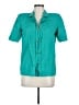 Valentino Studio Solid Teal Short Sleeve Button-Down Shirt Size EU 40 / US 10 - photo 1