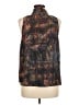 Ecru 100% Silk Tweed Black Sleeveless Silk Top Size M - photo 2