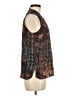 Ecru 100% Silk Tweed Black Sleeveless Silk Top Size M - photo 4