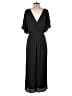 Express 100% Polyester Solid Black Jumpsuit Size M - photo 2