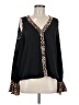 Unbranded 100% Polyester Black Long Sleeve Blouse Size M - photo 1