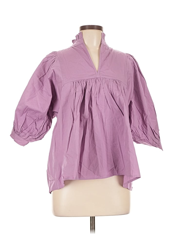 Never A Wallflower 3/4 Sleeve Blouse In Purple