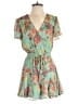 Row A 100% Polyester Floral Teal Romper Size S - photo 1