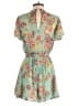 Row A 100% Polyester Floral Teal Romper Size S - photo 2