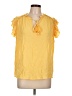Monsoon 100% Viscose Yellow Short Sleeve Blouse Size L - photo 1