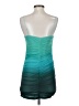 Assorted Brands 100% Polyester Color Block Teal Cocktail Dress Size S (estimated) - photo 2