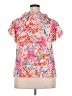 Unbranded Floral Pink Short Sleeve Blouse Size XXL (estimated) - photo 2