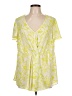 Torrid 100% Polyester Yellow White Short Sleeve Blouse Size Lg Plus (0) - photo 1