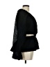 Something Navy Black Long Sleeve Blouse Size M - photo 4